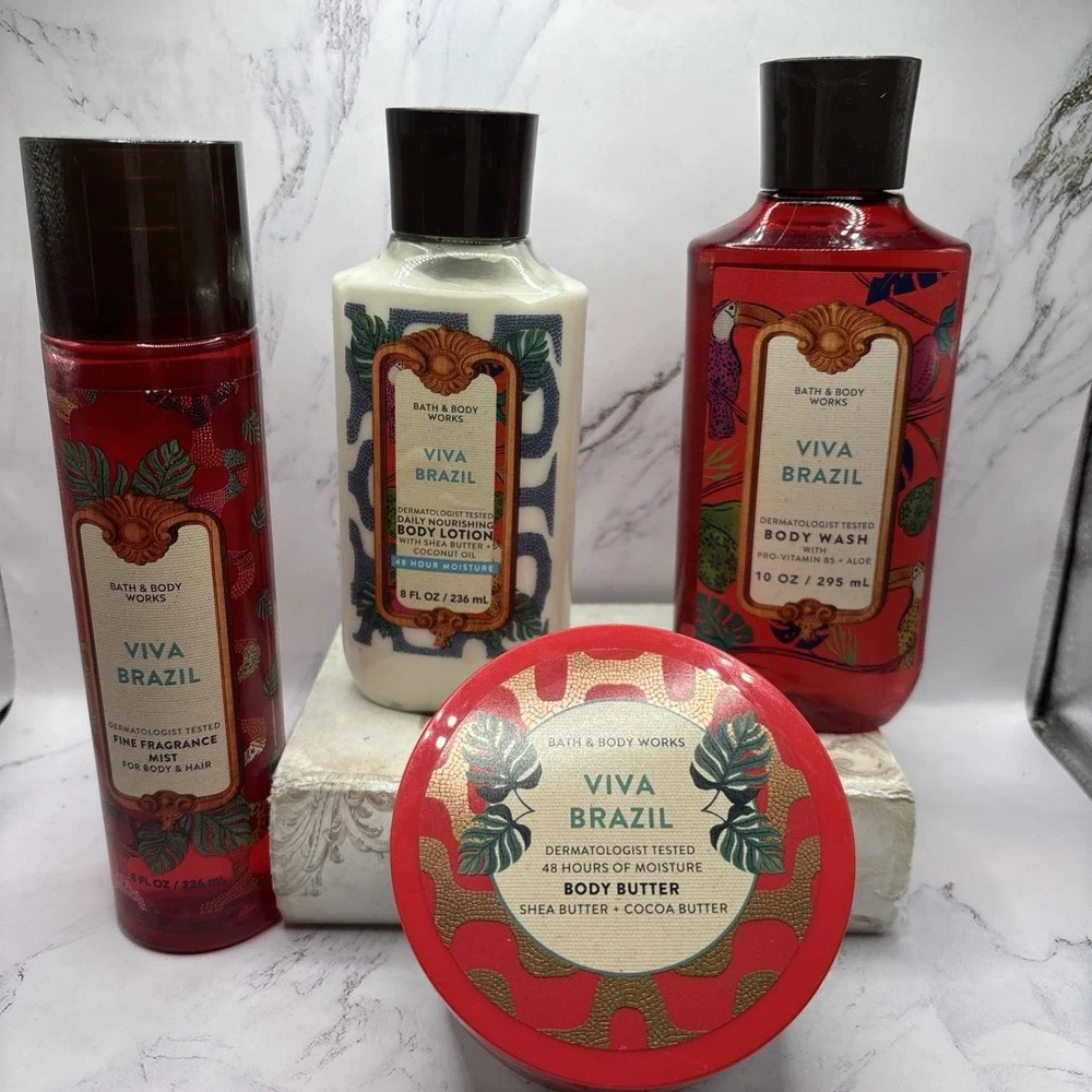 Bath & Body Works Viva Brazil 4pc Set Body Butter Spray Mist Lotion & Wash